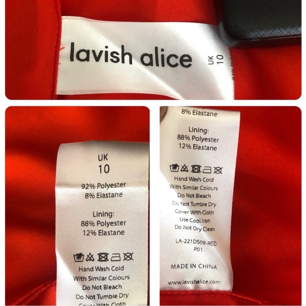 Lavish Alice One Shoulder Coral Red cocktail Dress - Picture 11 of 12